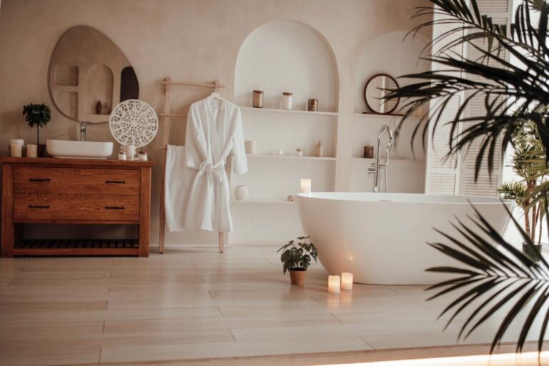 Bathroom remodel in Forest Hill with spa-like features and high-end fixtures